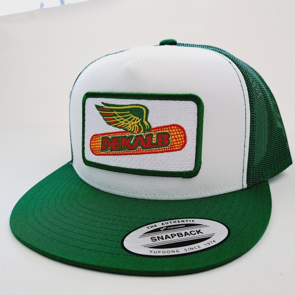 Dekalb Flat Bill Trucker Mesh Snapback Hat Cap Embroidered Patch - Picture 2 of 4